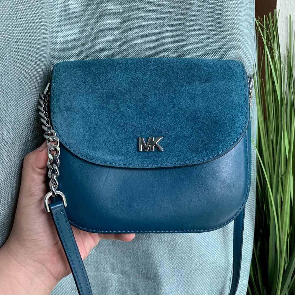 MK Mott Leather & Suede Crossbody Bag